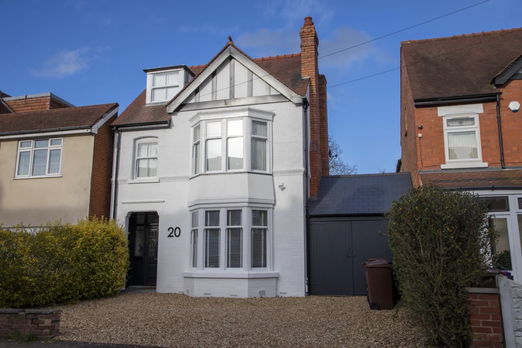 exterior image of an Edwardian 5 bedroom house. Property and architectural photography.